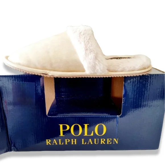 Polo Ralph Laurens Summit Scuff II Slippers in Gold Metallic w/ Cream - Picture 7 of 14